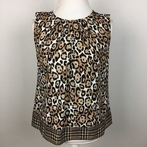 Jones New York 10P Sleeveless Leopard Print Blouse